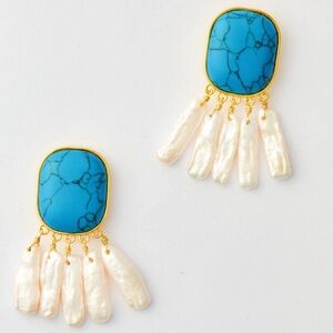Tuckernuck Turquoise and Pearl Morgan Earrings